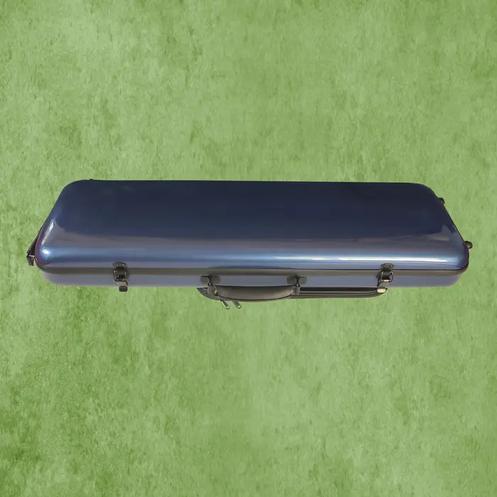 ארגז כחול מלבני לכינור 4/4 מקרבון עם תיק תווים