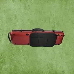 ארגז אדום מלבני לכינור 4/4 מקרבון עם תיק תווים