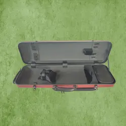 ארגז אדום מלבני לכינור 4/4 מקרבון עם תיק תווים