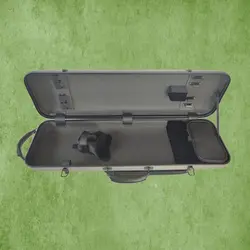 ארגז כסוף מלבני לכינור 4/4 מקרבון עם תיק תווים