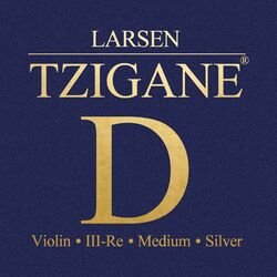 מיתר רה לכינור לרסן ציגן סילבר מדיום Larsen Tzigane Violin - D Silver (medium) SV224135