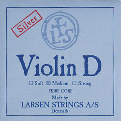 מיתר רה לכינור לרסן אוריג'ינל סילבר מדיום 4/4 Larsen Original Violin - D Silver (medium) SV225135