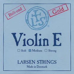 מיתר מי לכינור לרסן אוריג'ינל גולד מדיום 4/4 Larsen Original Violin - E Gold ball end (medium) SV225106
